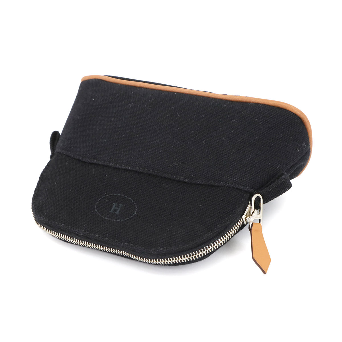 Bolide Pouch Mini Mini Cotton Canvas Leather Black Purse