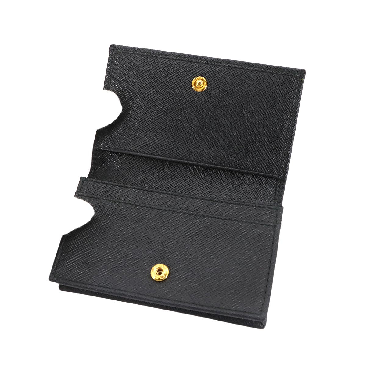 Card Case Saffiano Leather Nero Black 1MC122