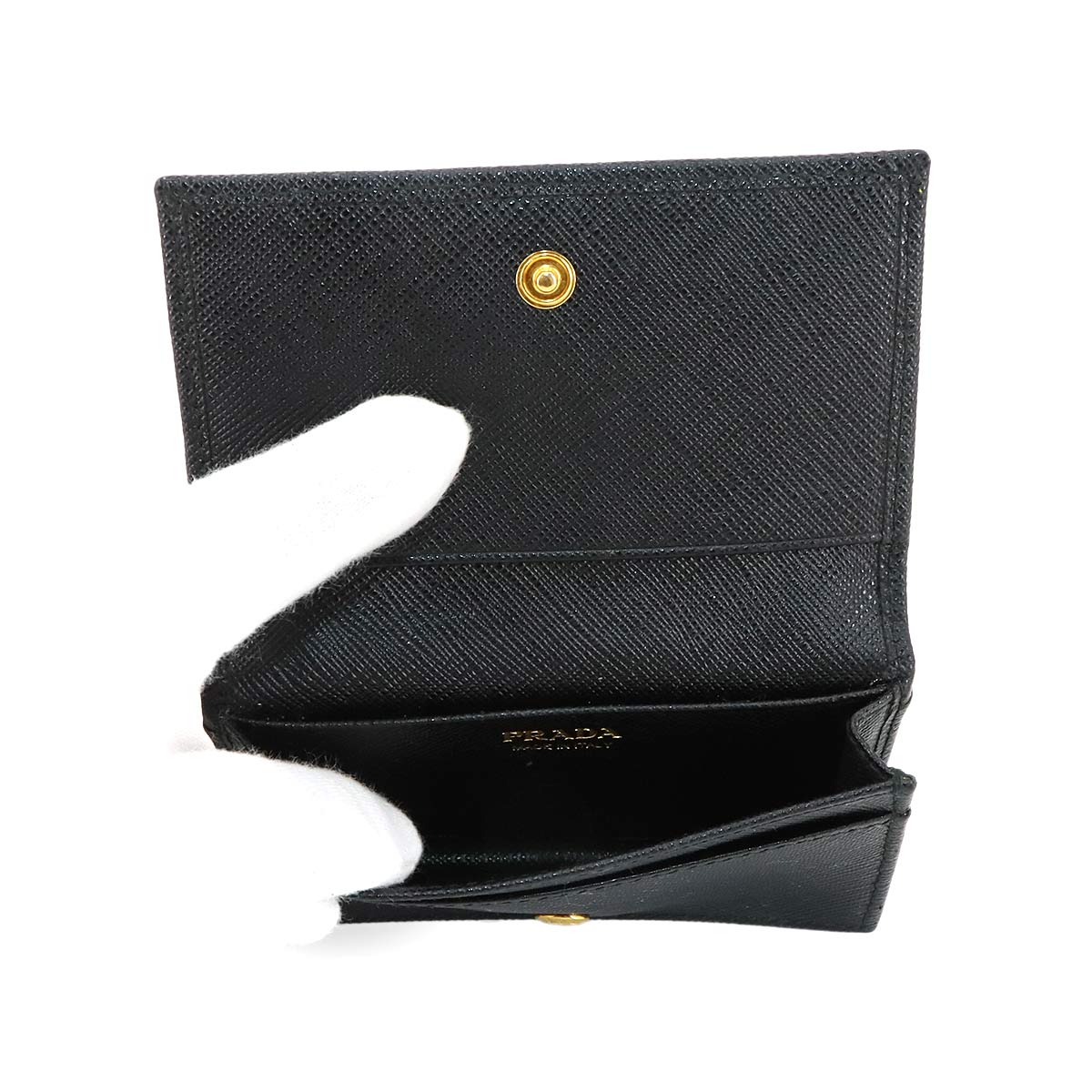 Card Case Saffiano Leather Nero Black 1MC122