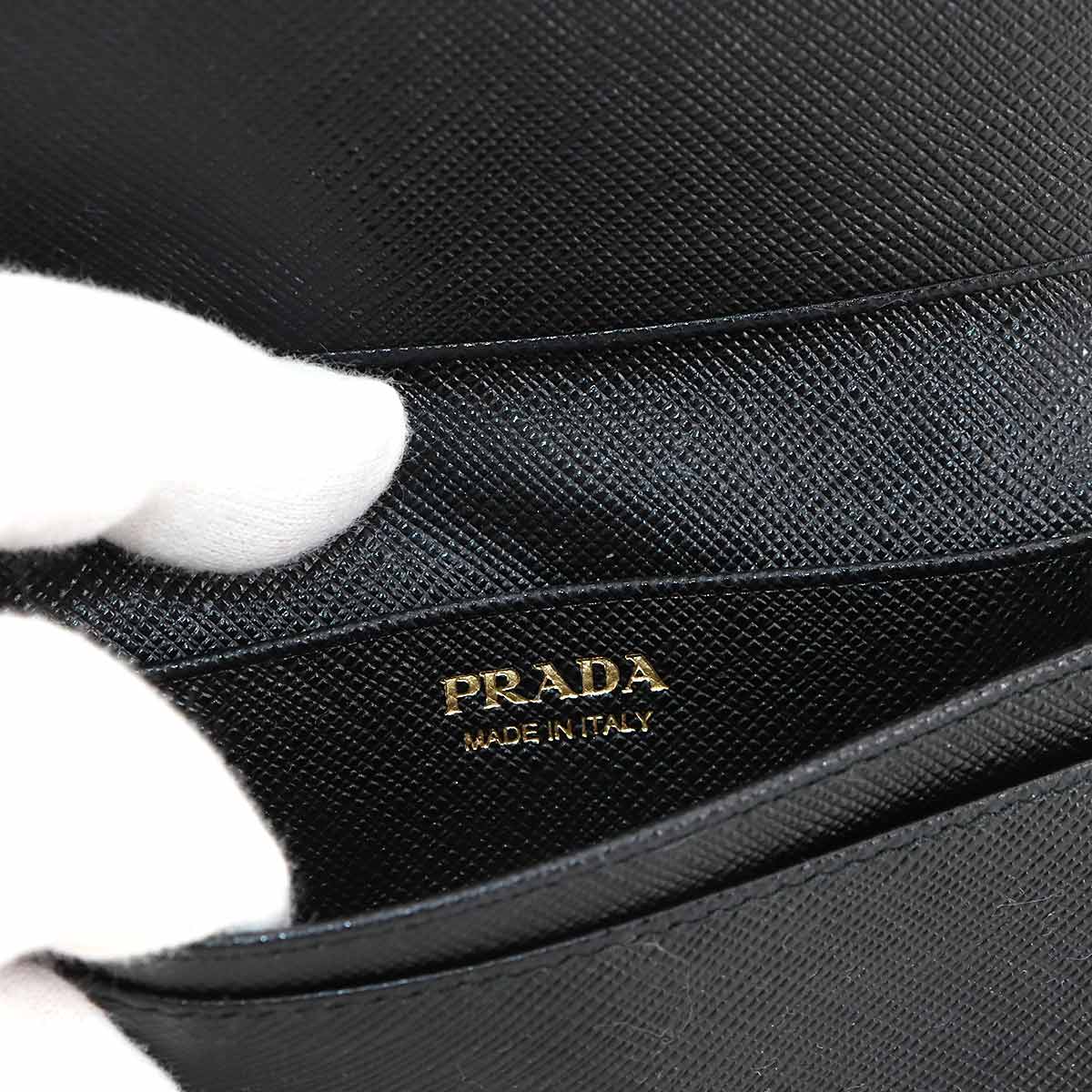 Card Case Saffiano Leather Nero Black 1MC122