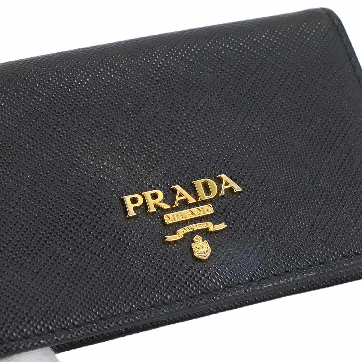 Card Case Saffiano Leather Nero Black 1MC122