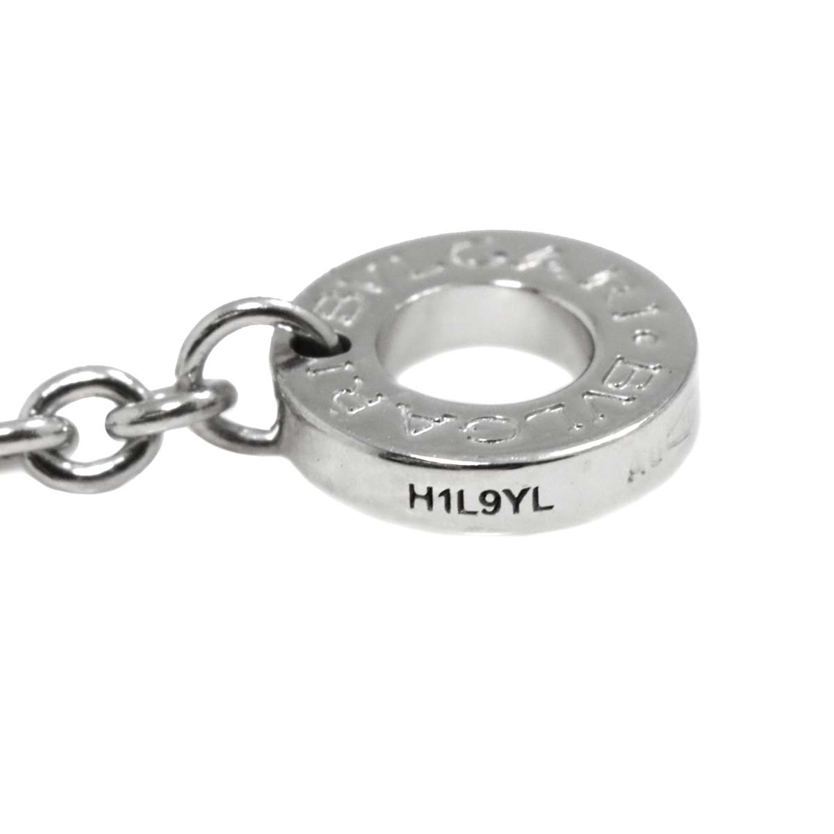 Double Logo Diamond Necklace 18K White Gold 750