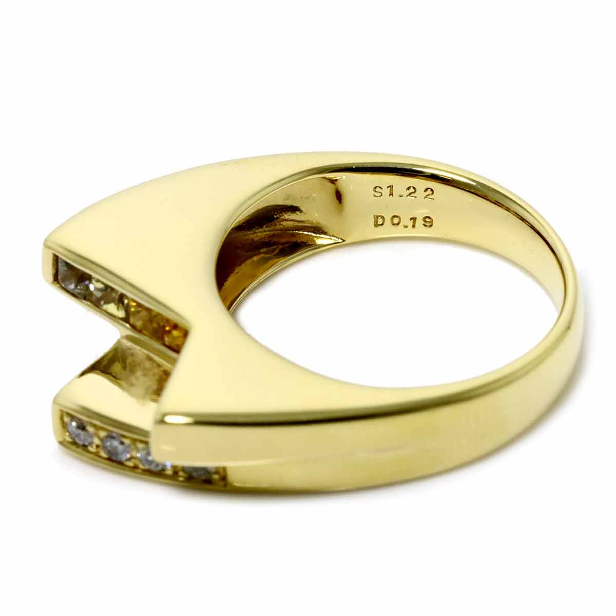 Sapphire 1.22ct Diamond 0.19ct Ring 18K YG 750 Size6.25-6.5(US)