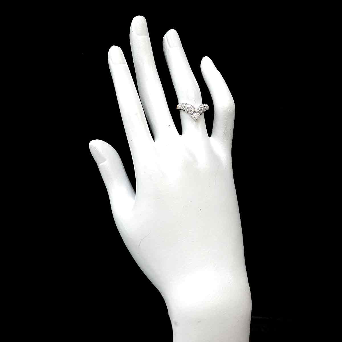 Diamond 0.33/0.34ct Ring Pt 18K YG 750 Size5.25(US)