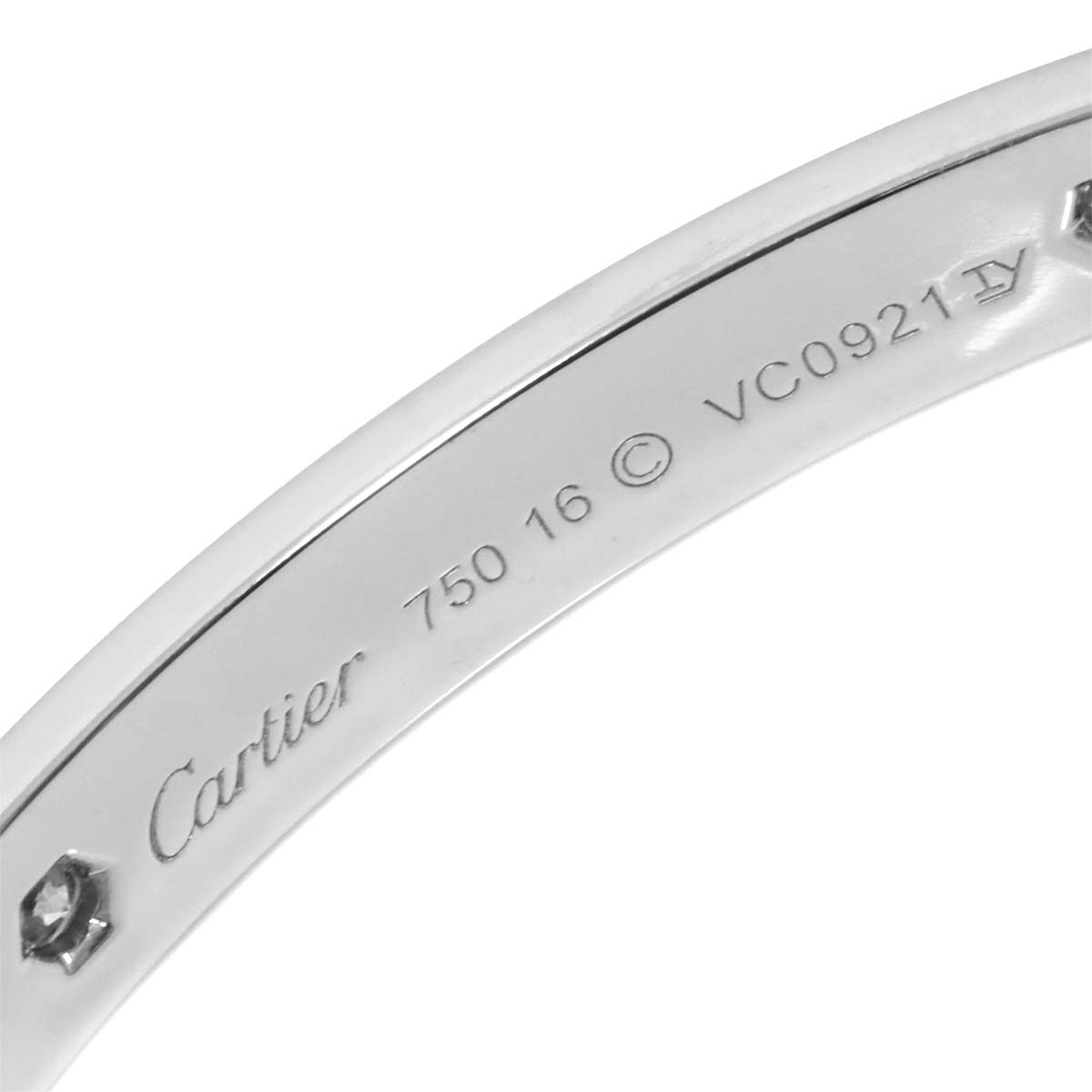 Love Bracelet Diamond 4P Bangle 18K WG 750 Size16