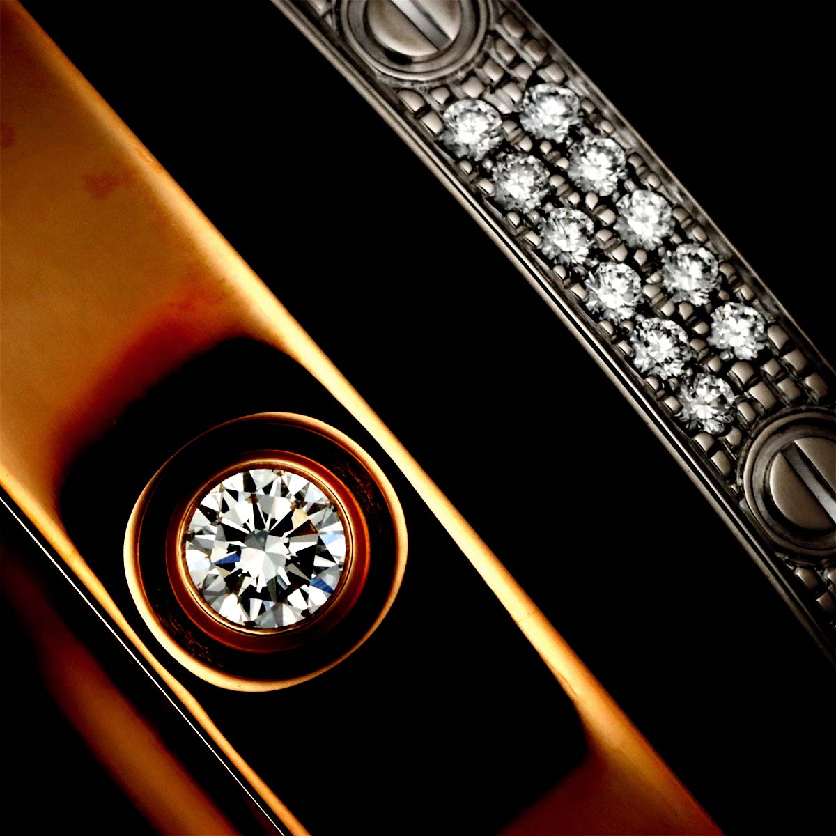 Love Bracelet Diamond 18K K18 PG WG 750 size16