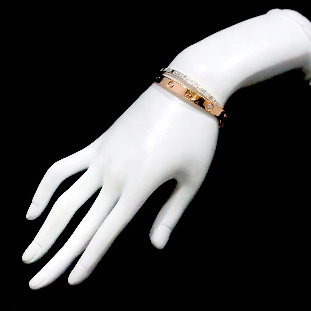 Love Bracelet Diamond 18K K18 PG WG 750 size16