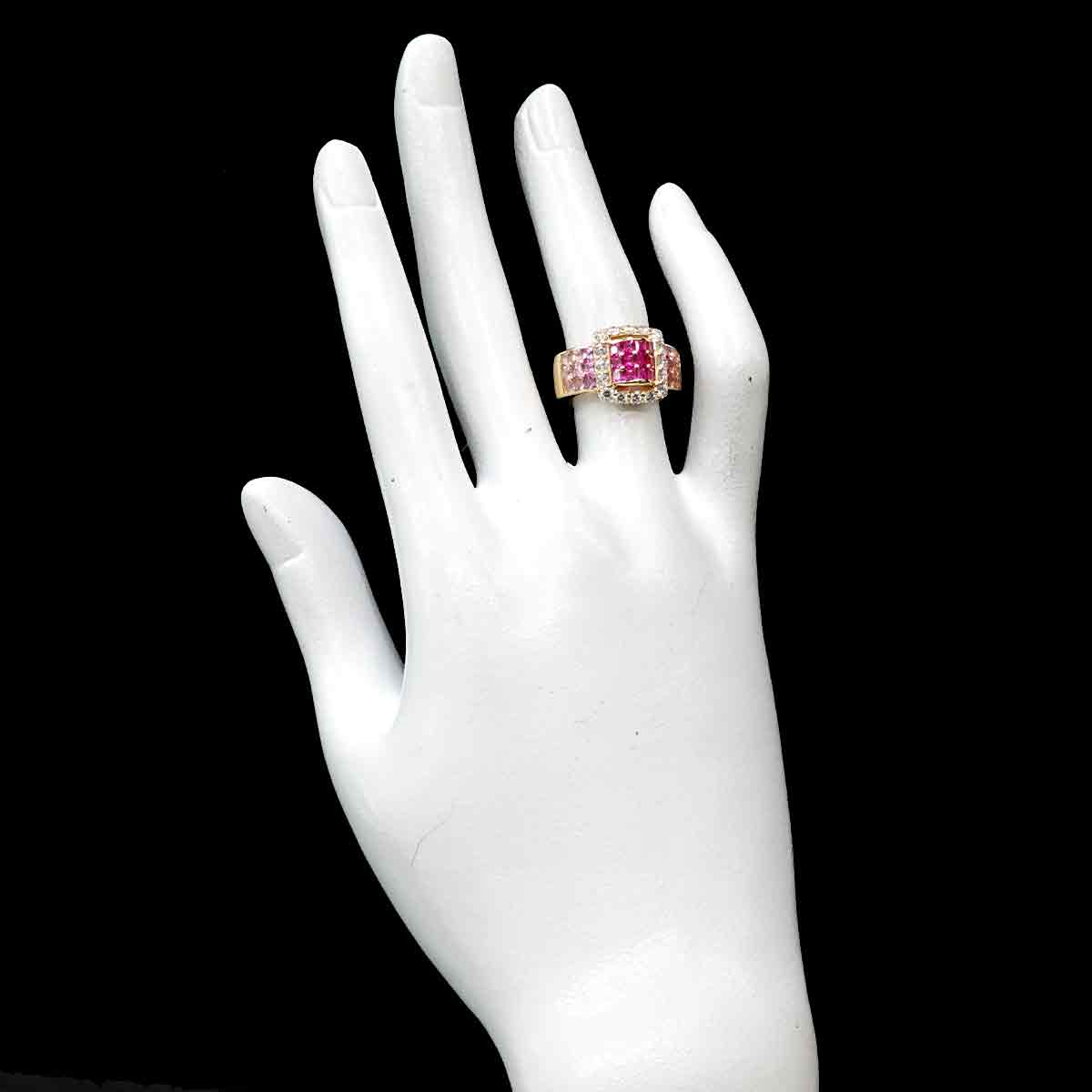 Sapphire 2.04ct Diamond 0.67ct Ring 18K YG 750 Size5.5-5.75(US)