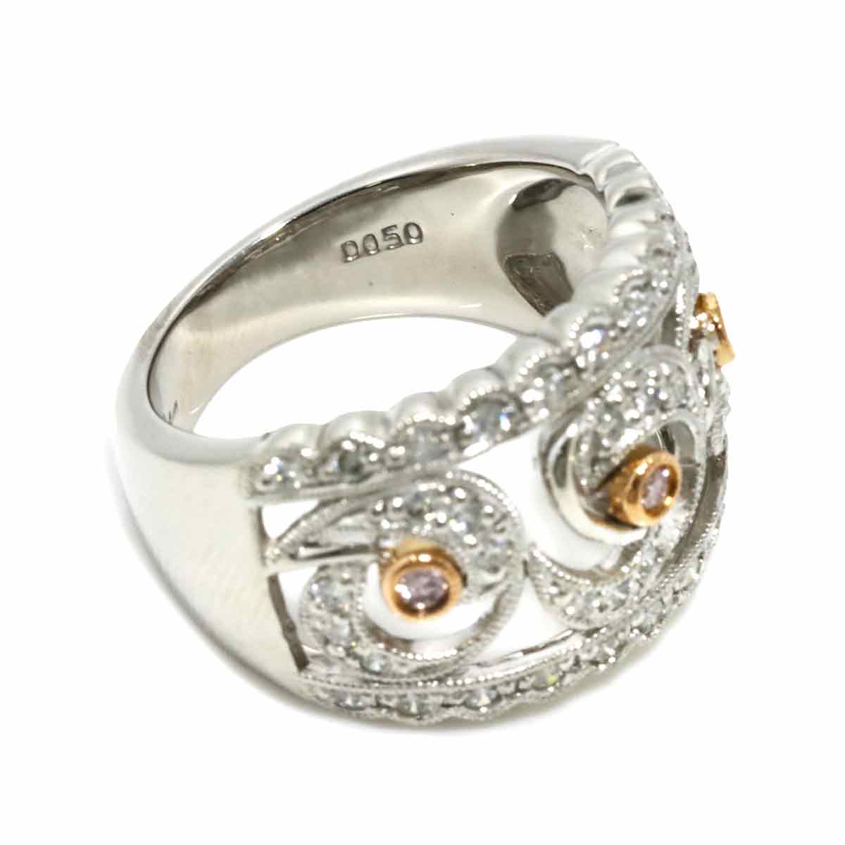 Diamond 0.50ct Ring Pt 18K PG 750 Size5.5-5.75(US)