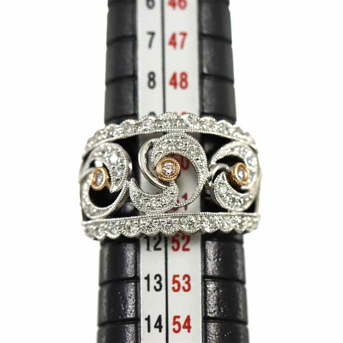 Diamond 0.50ct Ring Pt 18K PG 750 Size5.5-5.75(US)