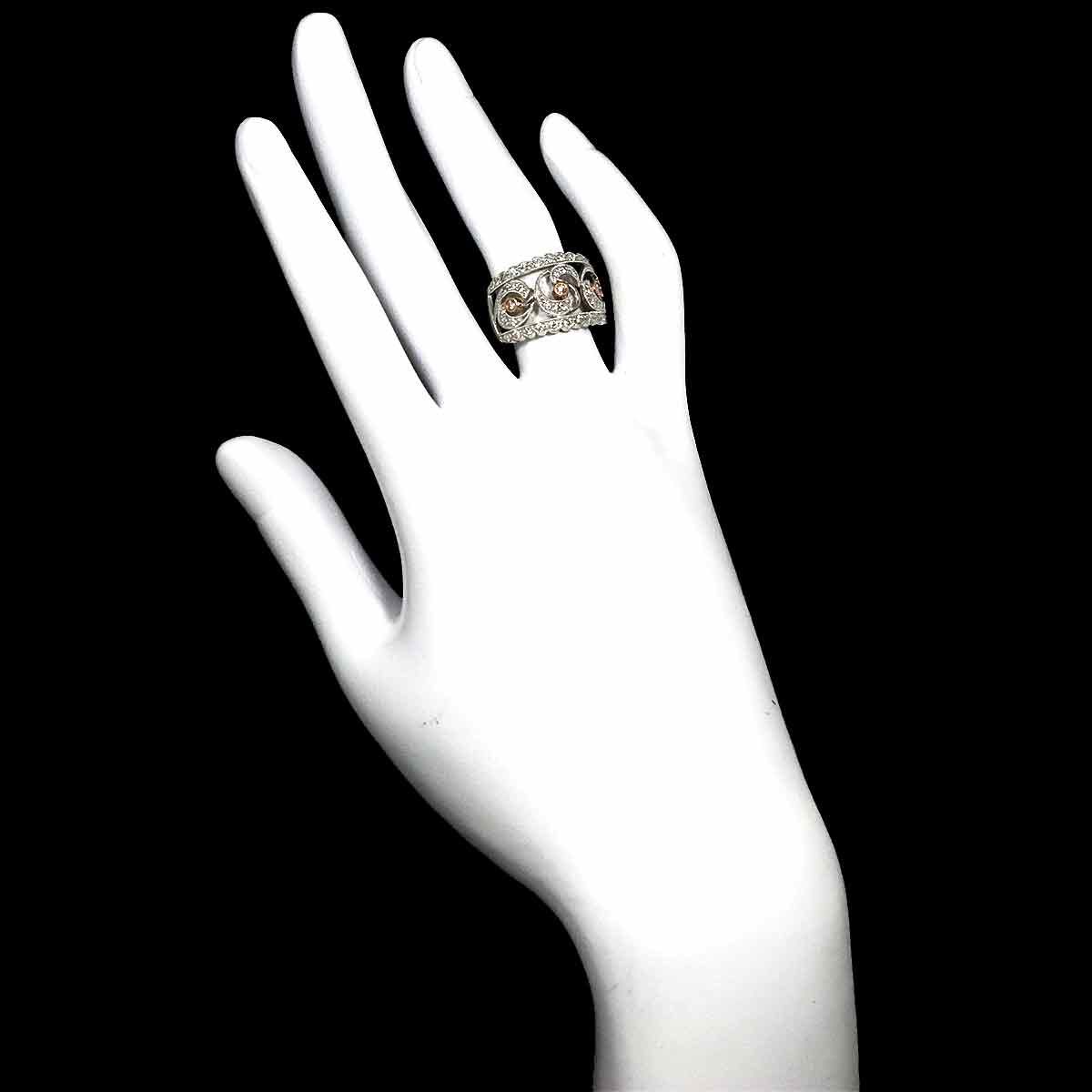 Diamond 0.50ct Ring Pt 18K PG 750 Size5.5-5.75(US)