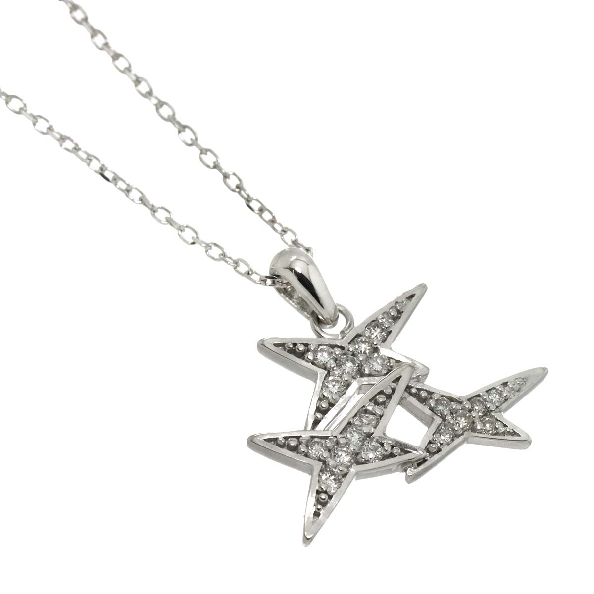 A Jamais Mon Etoile Diamond Necklace 18K WG 750