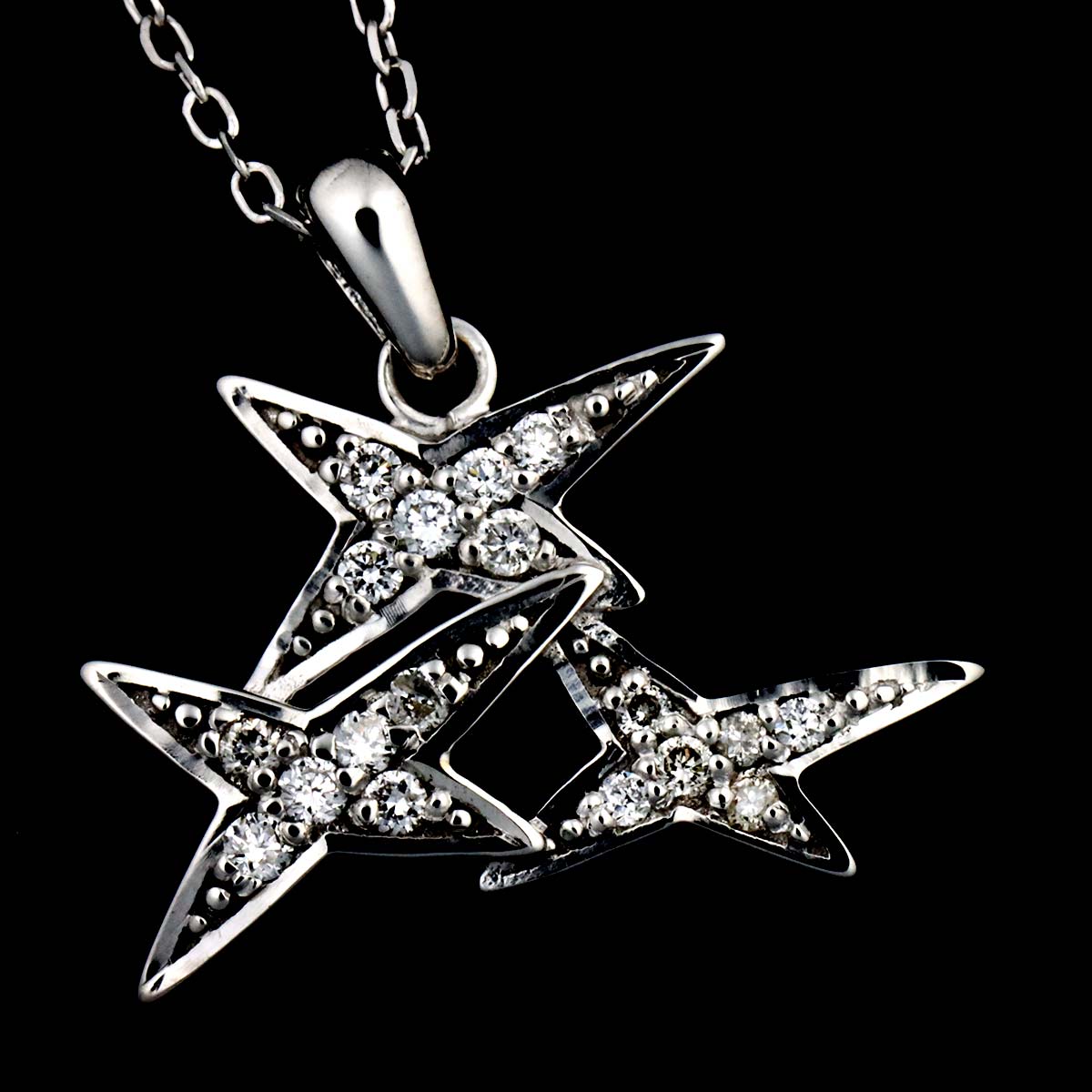 A Jamais Mon Etoile Diamond Necklace 18K WG 750