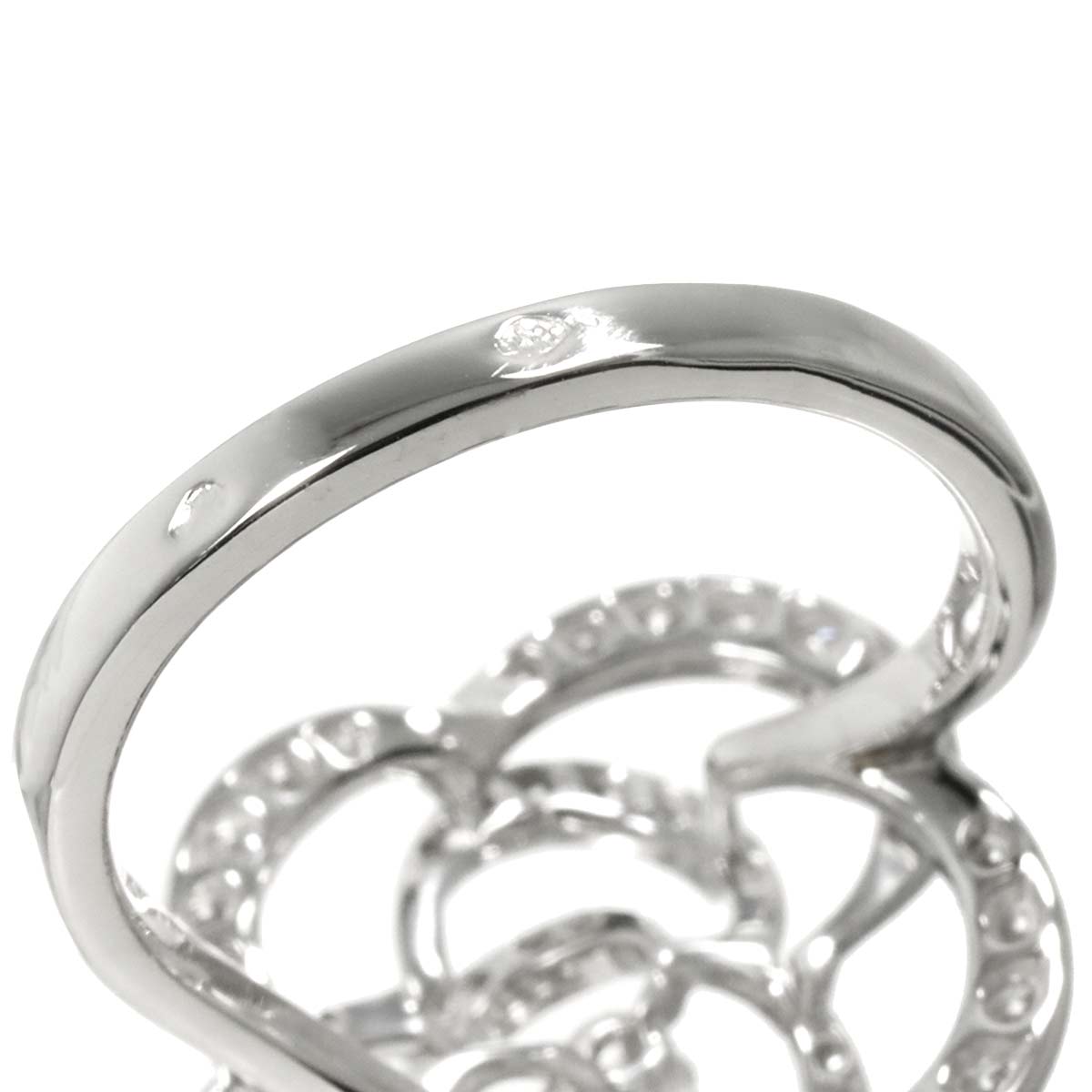 Camellia Diamond Ring 18K White Gold 750 size54 6.5-6.75(US)