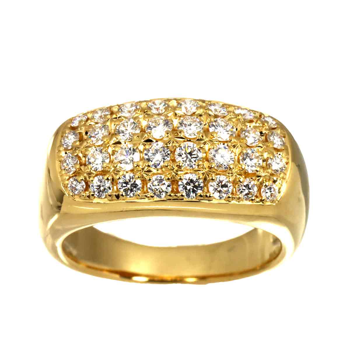 Diamond 0.72ct Ring 18K YG 750 Size6(US)