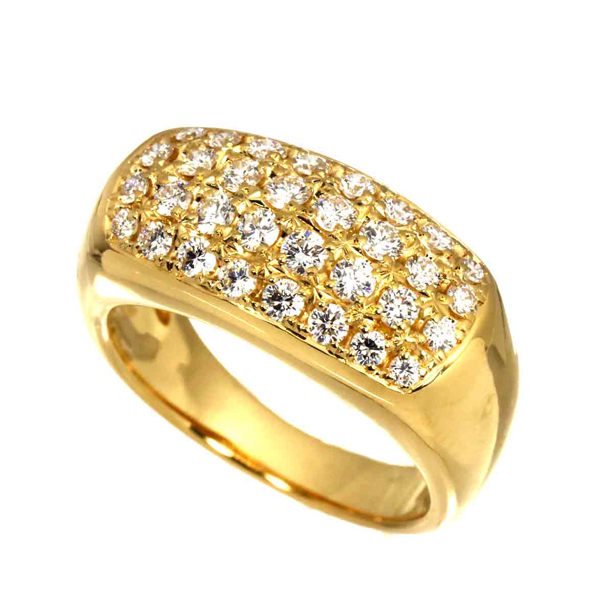 Diamond 0.72ct Ring 18K YG 750 Size6(US)