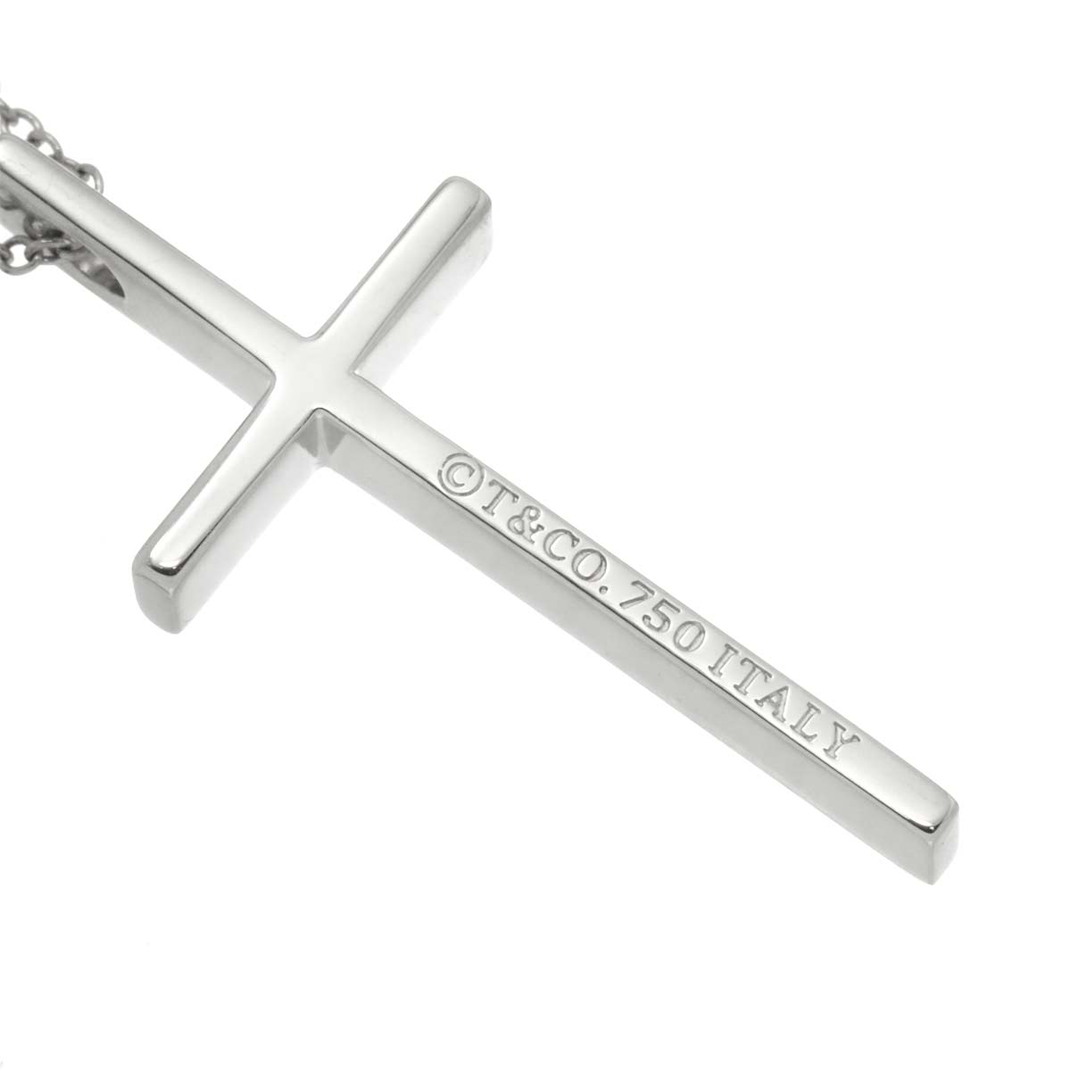 Cross Necklace 18K White Gold 750