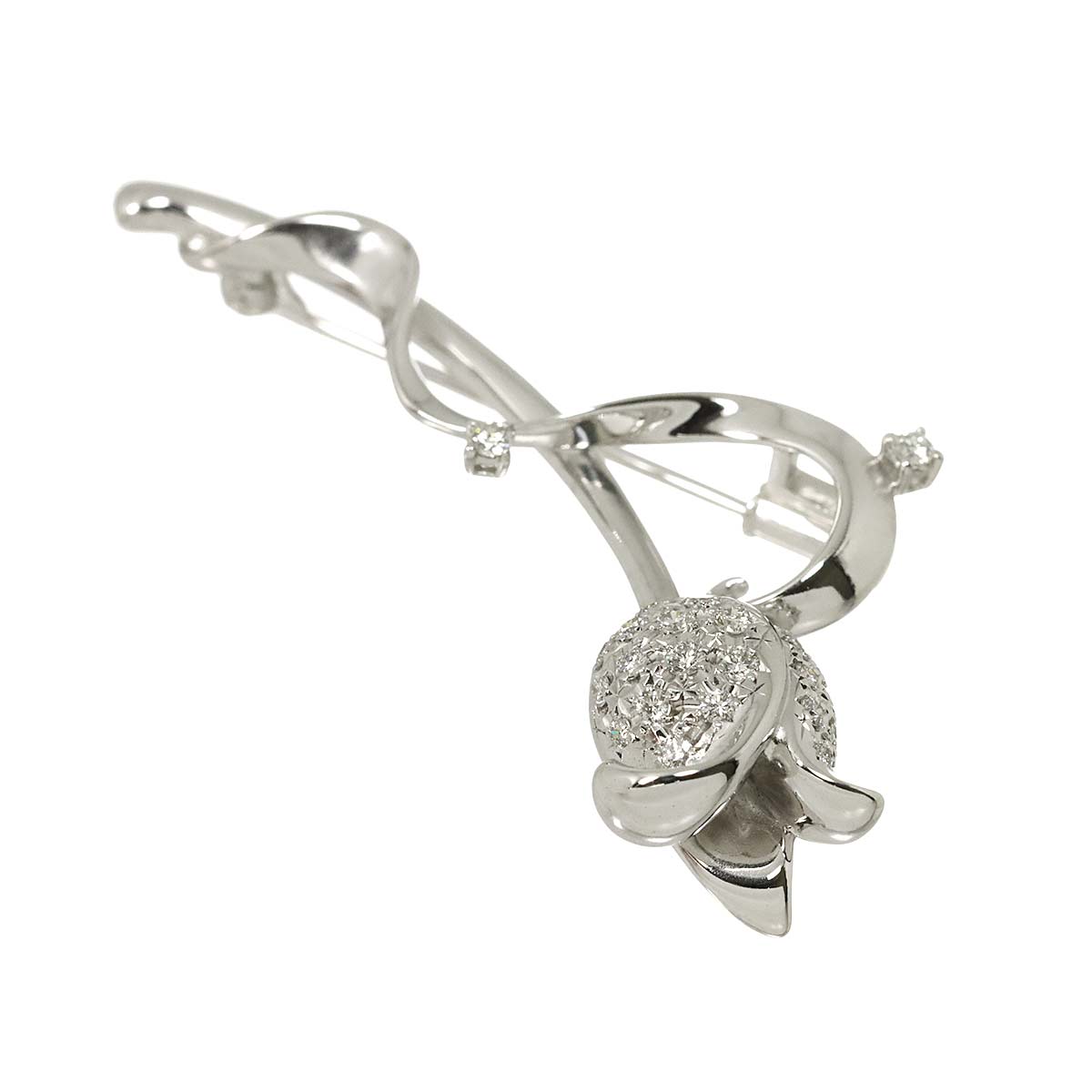 Diamond 0.34ct Brooch 18K WG 750