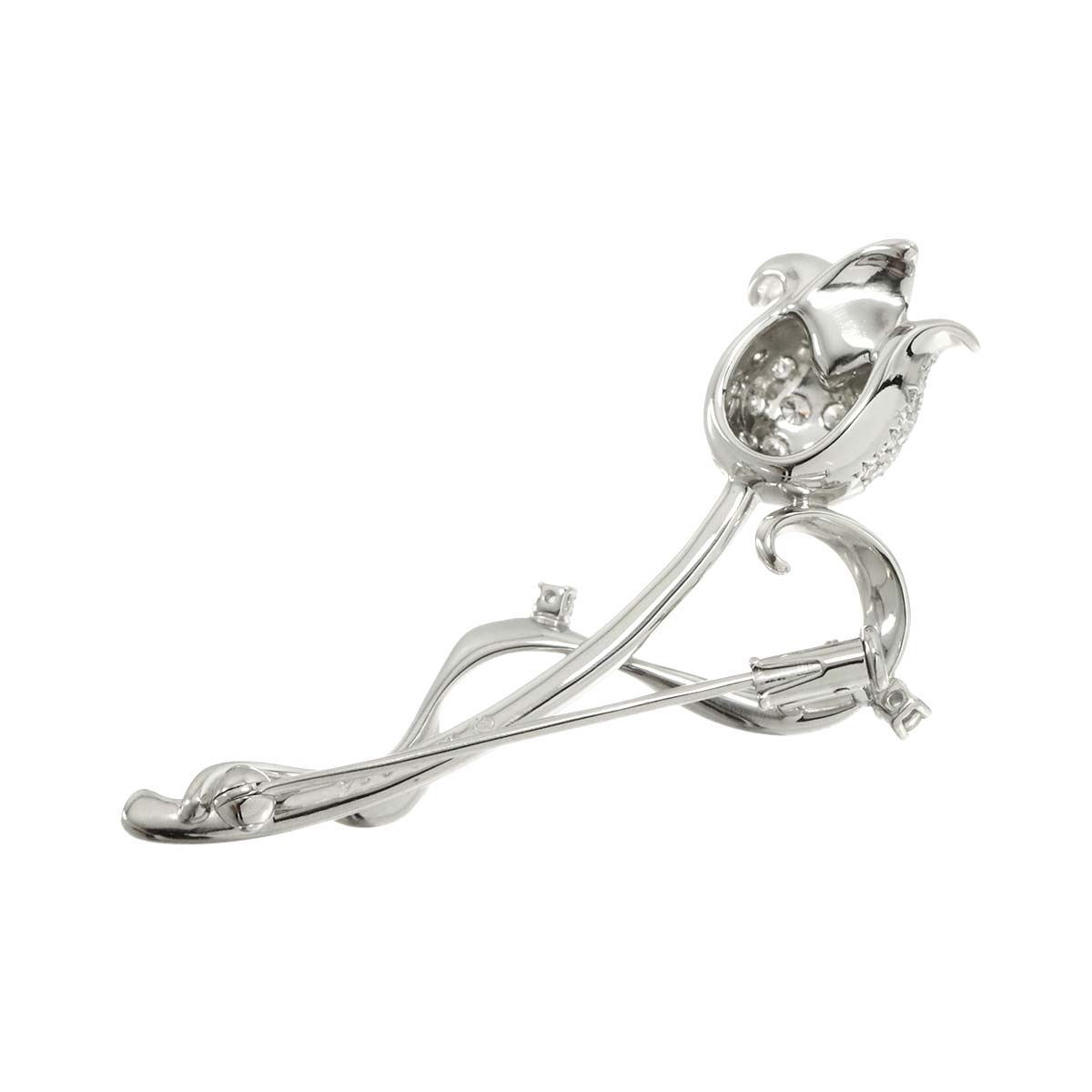 Diamond 0.34ct Brooch 18K WG 750