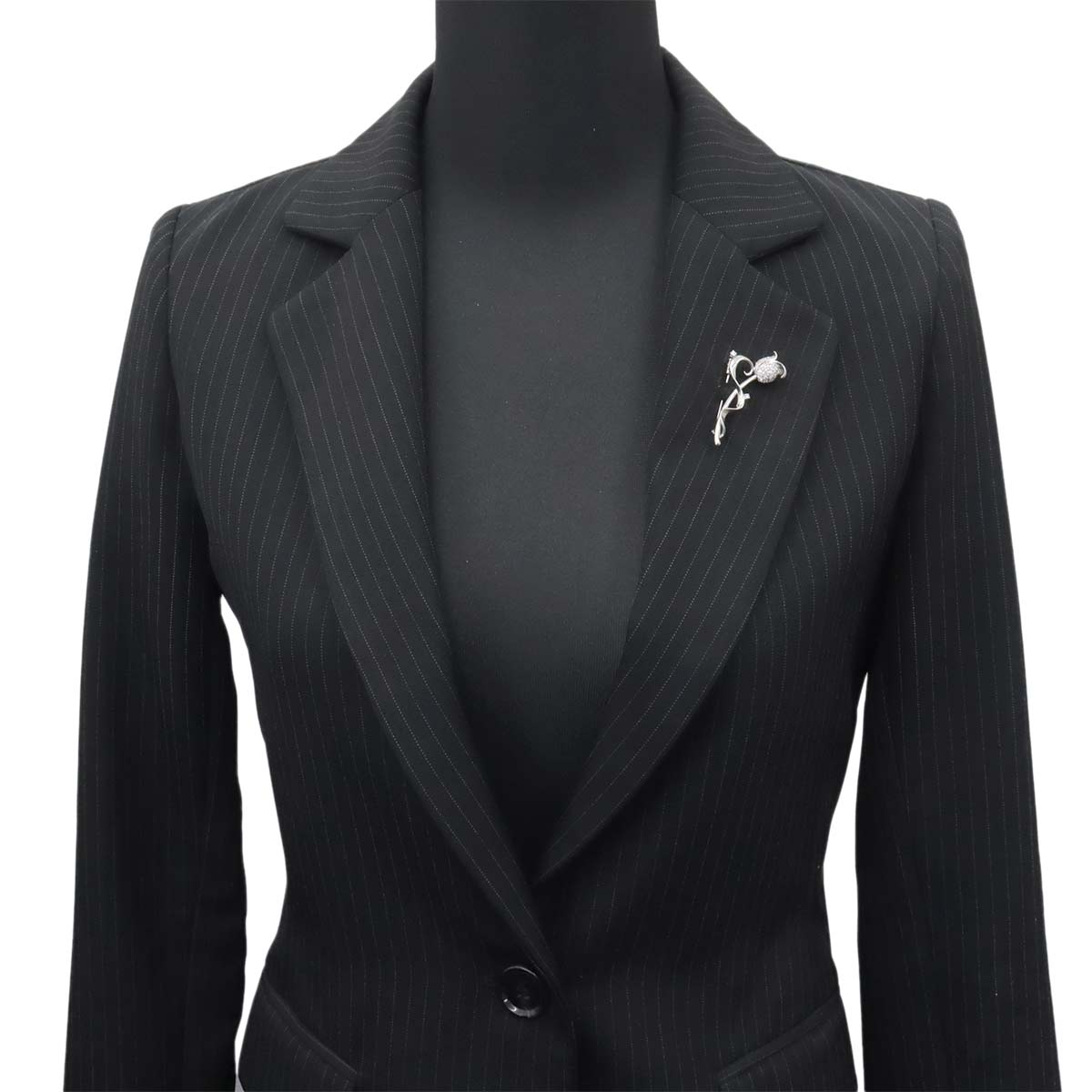 Diamond 0.34ct Brooch 18K WG 750