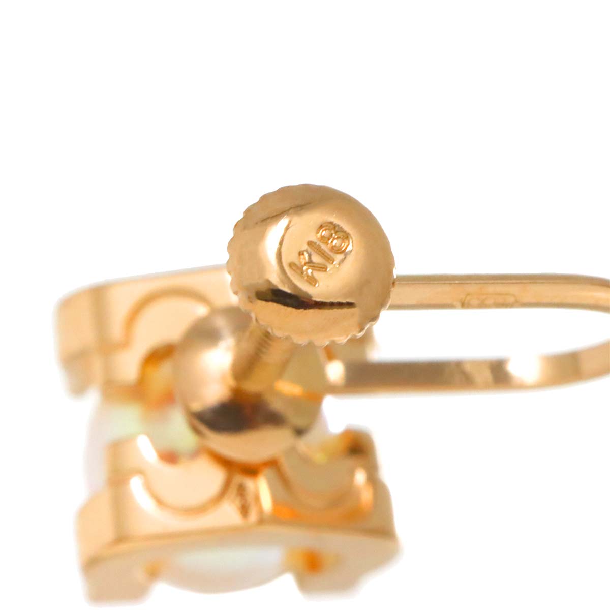 C De Akoya Pearl 6.5mm Earrings 18K PG 750