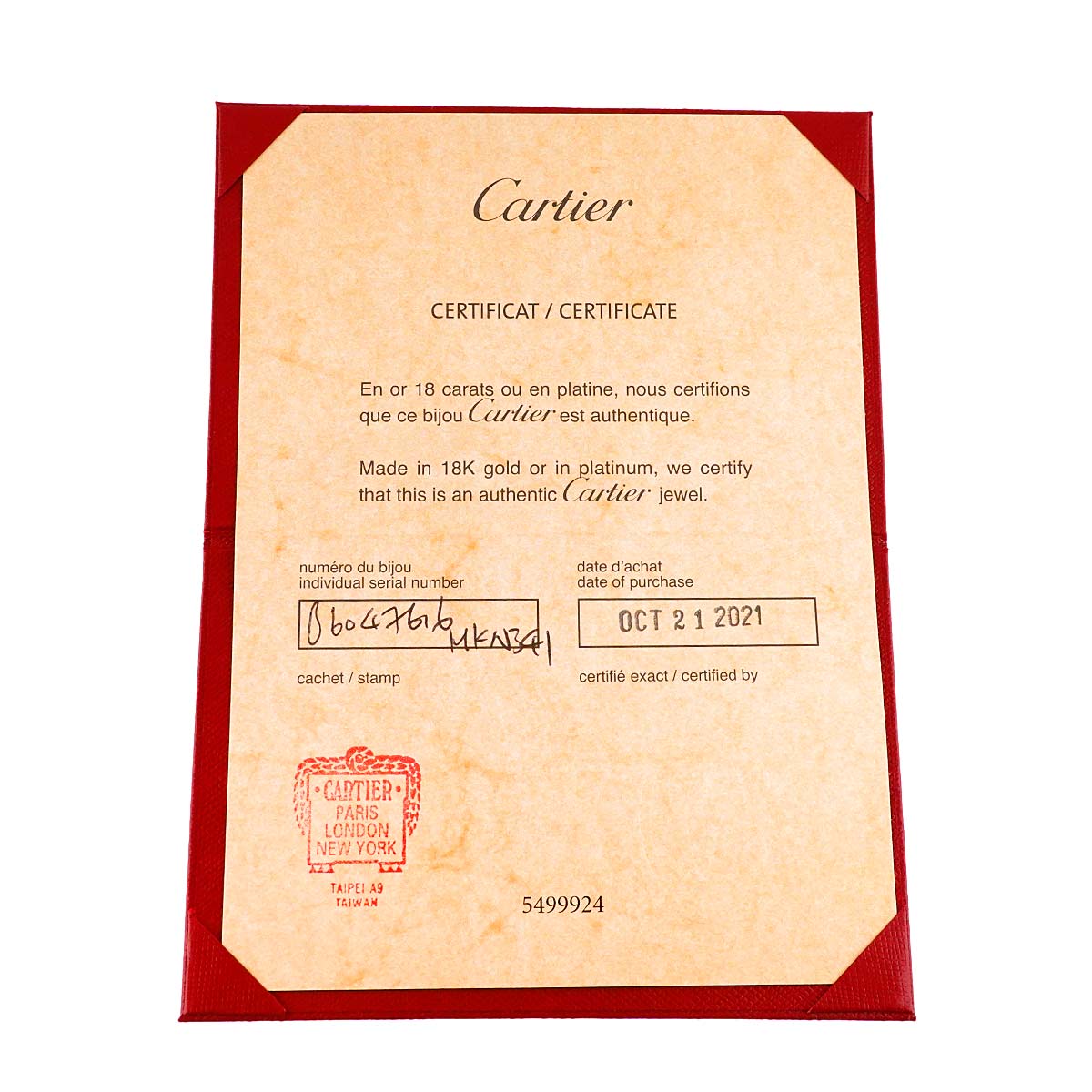 Love Bracelet SM Half Diamond Bangle 18K Pink Gold 750 Size16