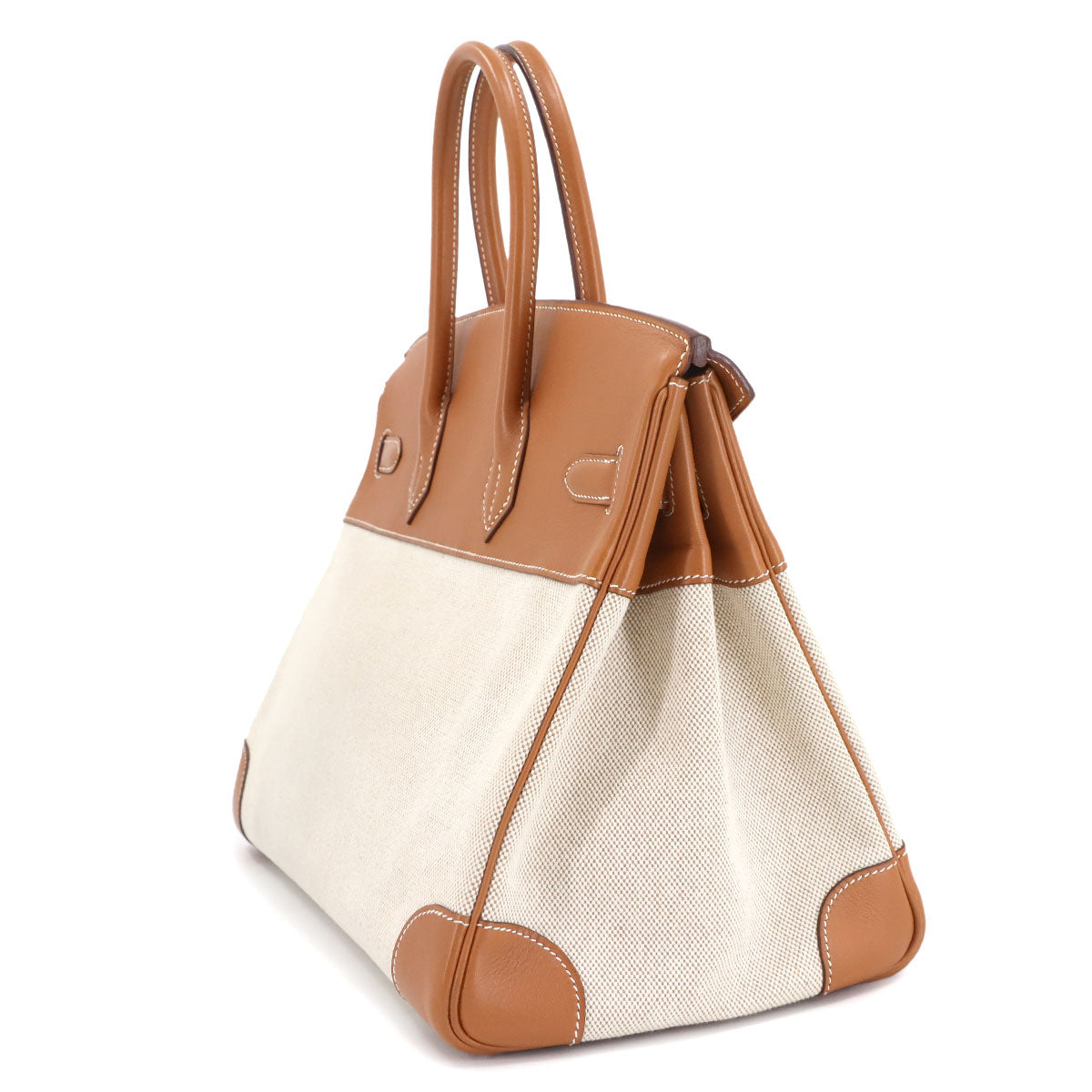 Birkin 35 Toile H Veau Swift Ecru Gold Hand Bag Purse