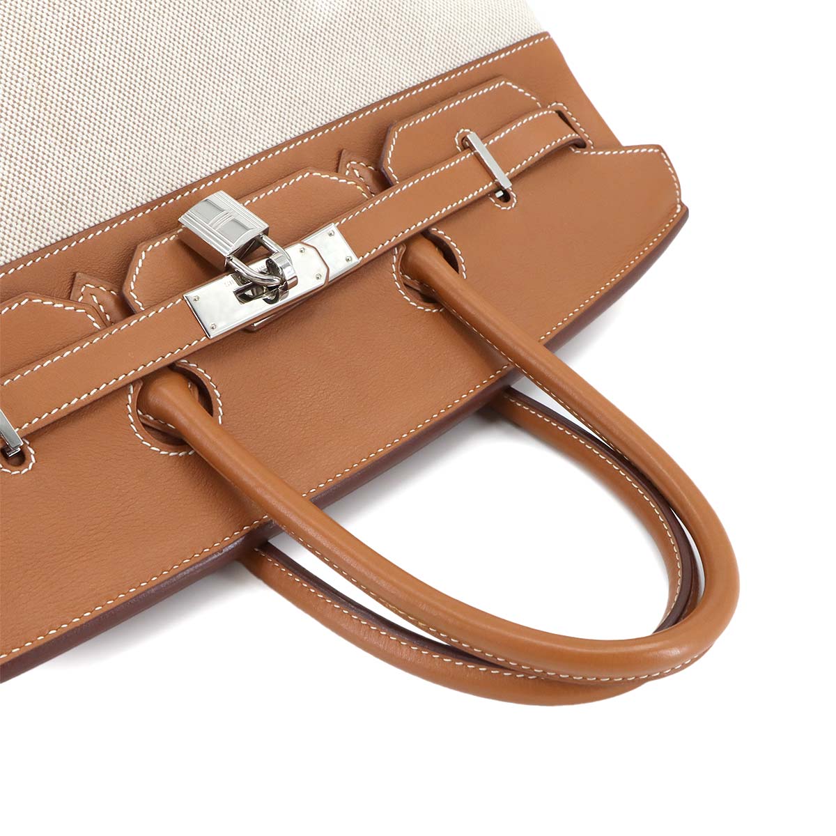 Birkin 35 Toile H Veau Swift Ecru Gold Hand Bag Purse