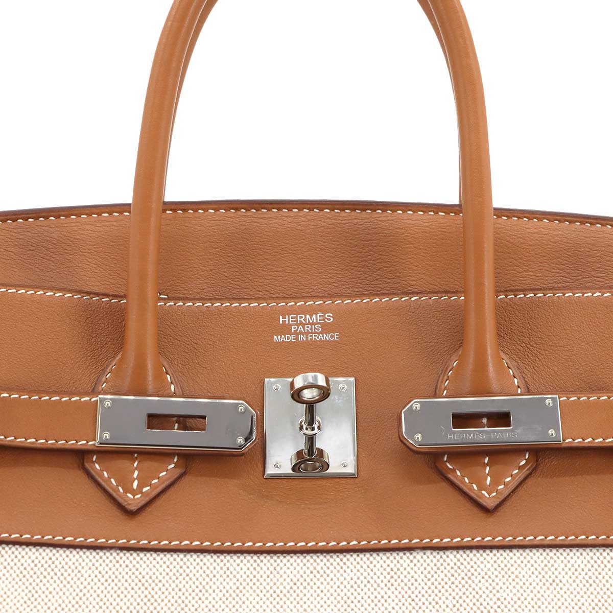 Birkin 35 Toile H Veau Swift Ecru Gold Hand Bag Purse