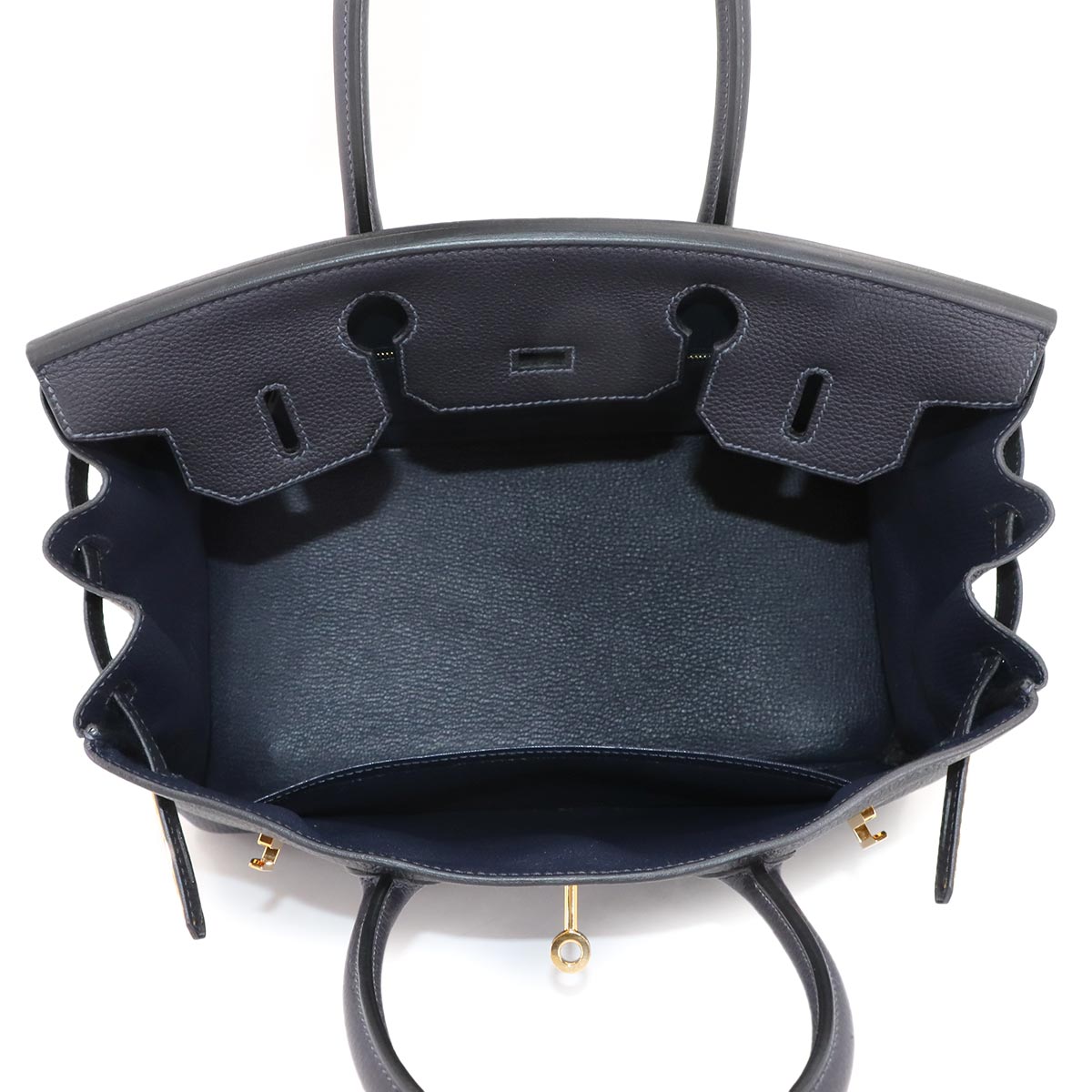 Birkin 30 Togo Leather Bleu Nuit Hand Bag Purse