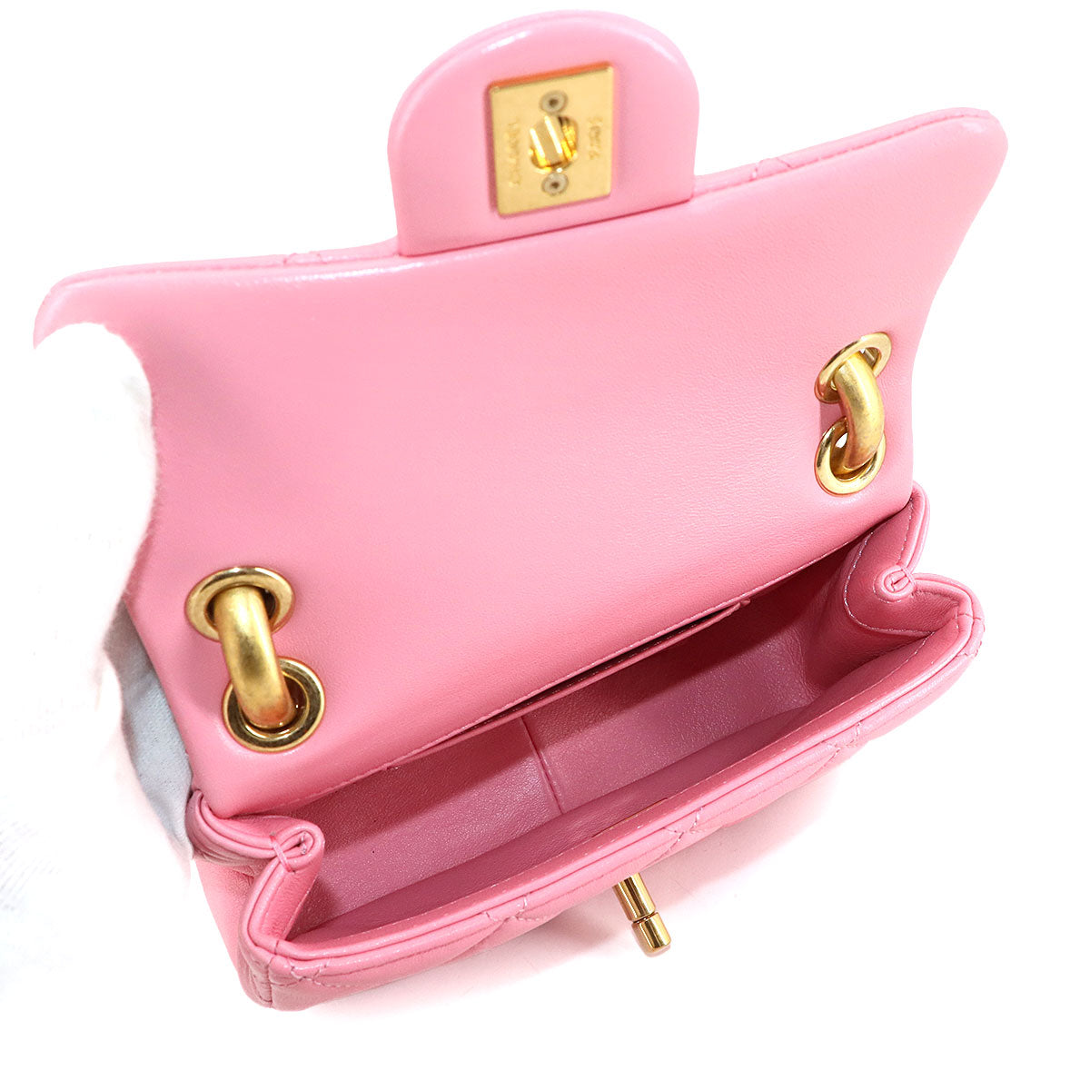 Mini Matelasse Shoulder Bag Leather Wenge Wood Pink AS4165