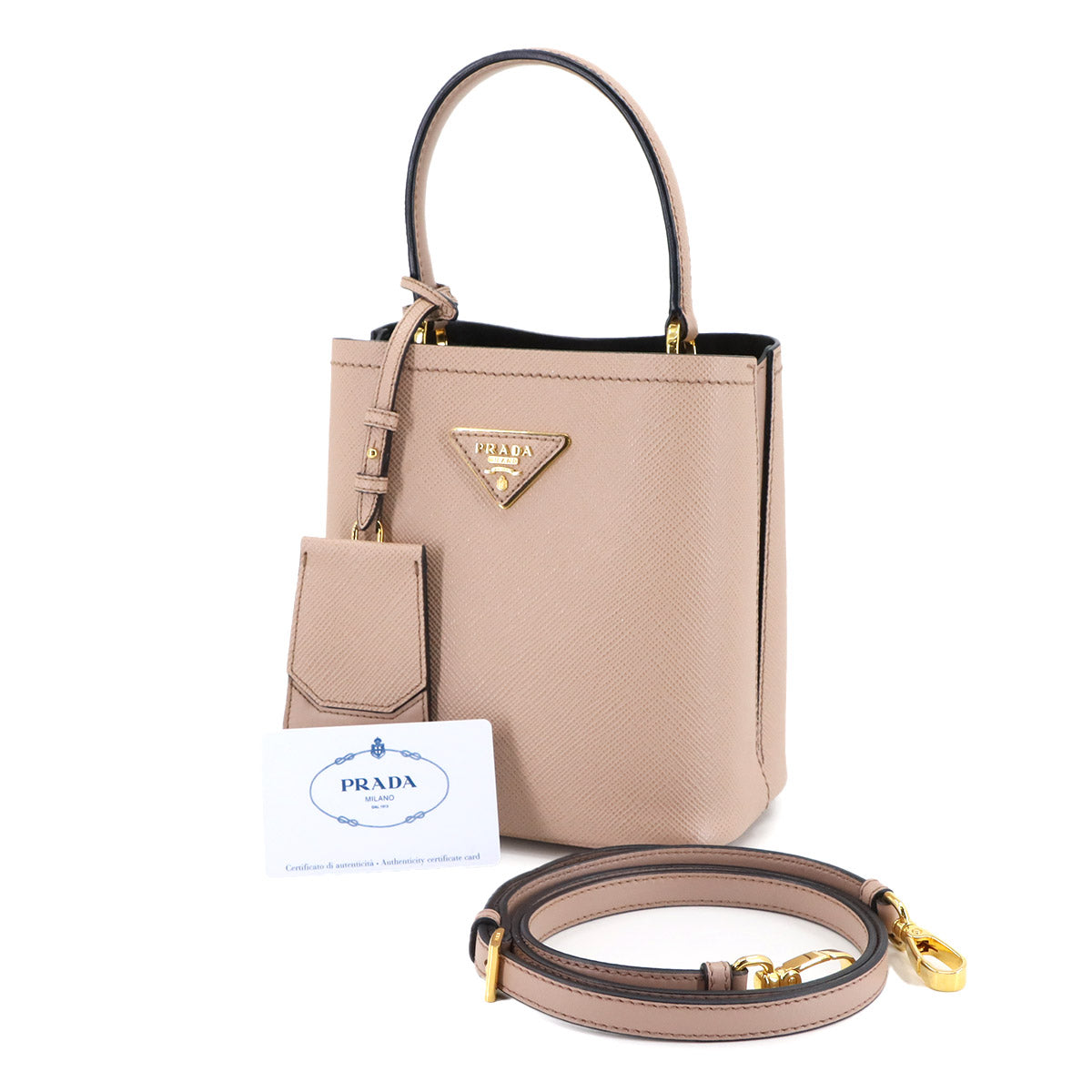 Panier Hand Shoulder Bag Saffiano Leather Cipria Pink 1BA217