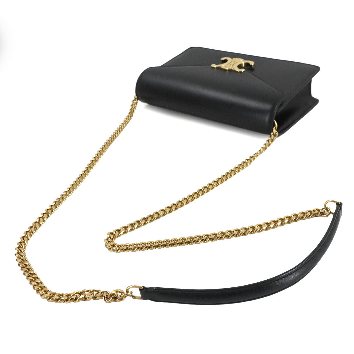 Margo Triomphe Chain Long Wallet Leather Black 10L033DPV