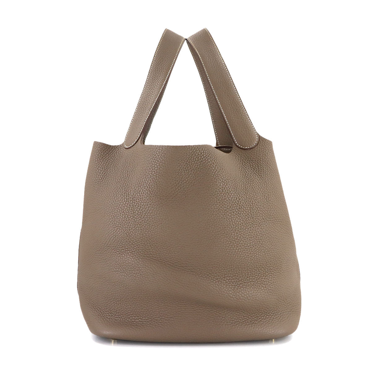 Picotin Lock GM Hand Bag Taurillon Clemence Etoupe Purse