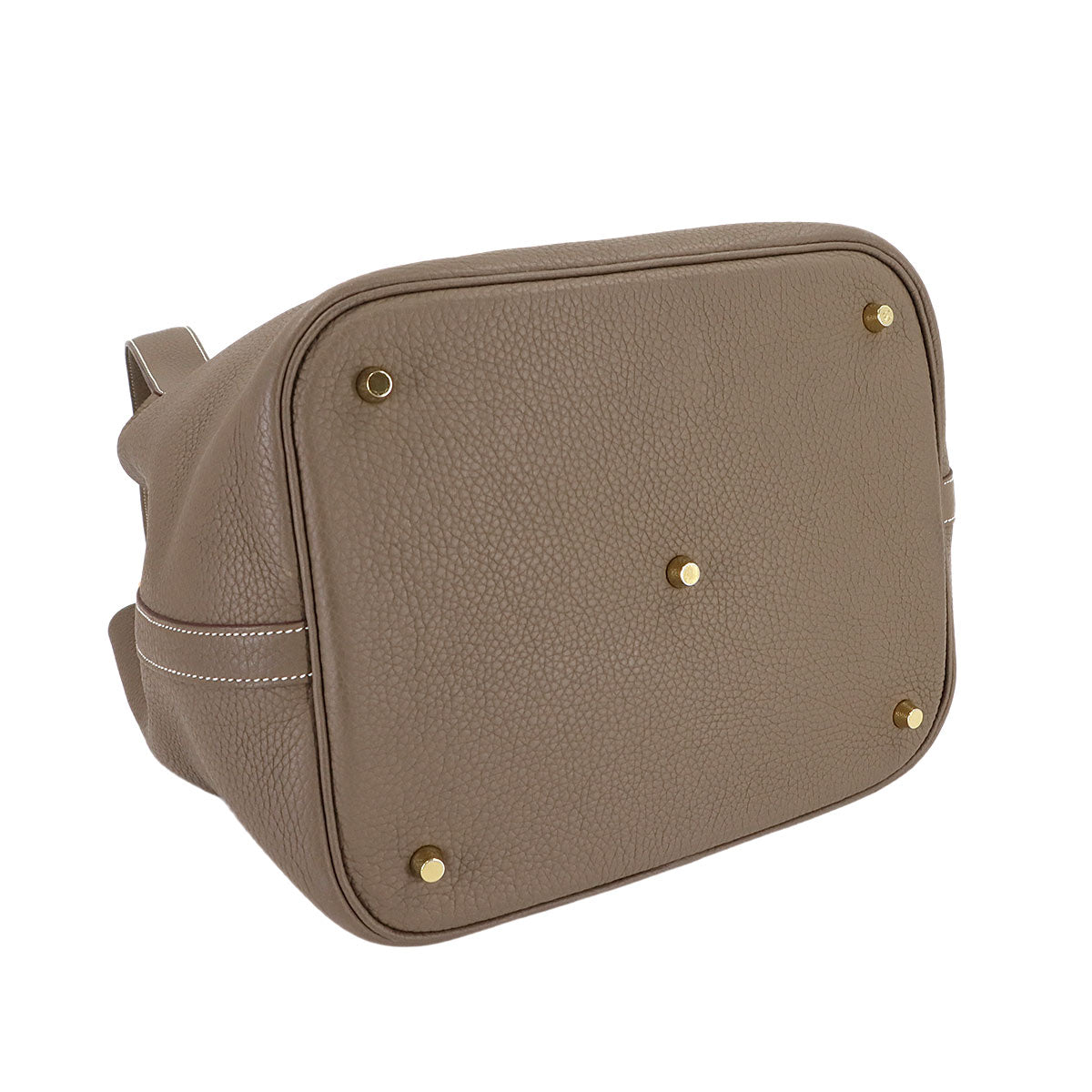 Picotin Lock GM Hand Bag Taurillon Clemence Etoupe Purse