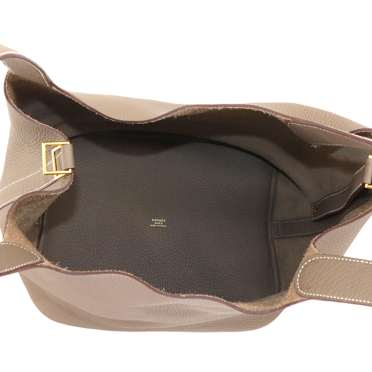 Picotin Lock GM Hand Bag Taurillon Clemence Etoupe Purse