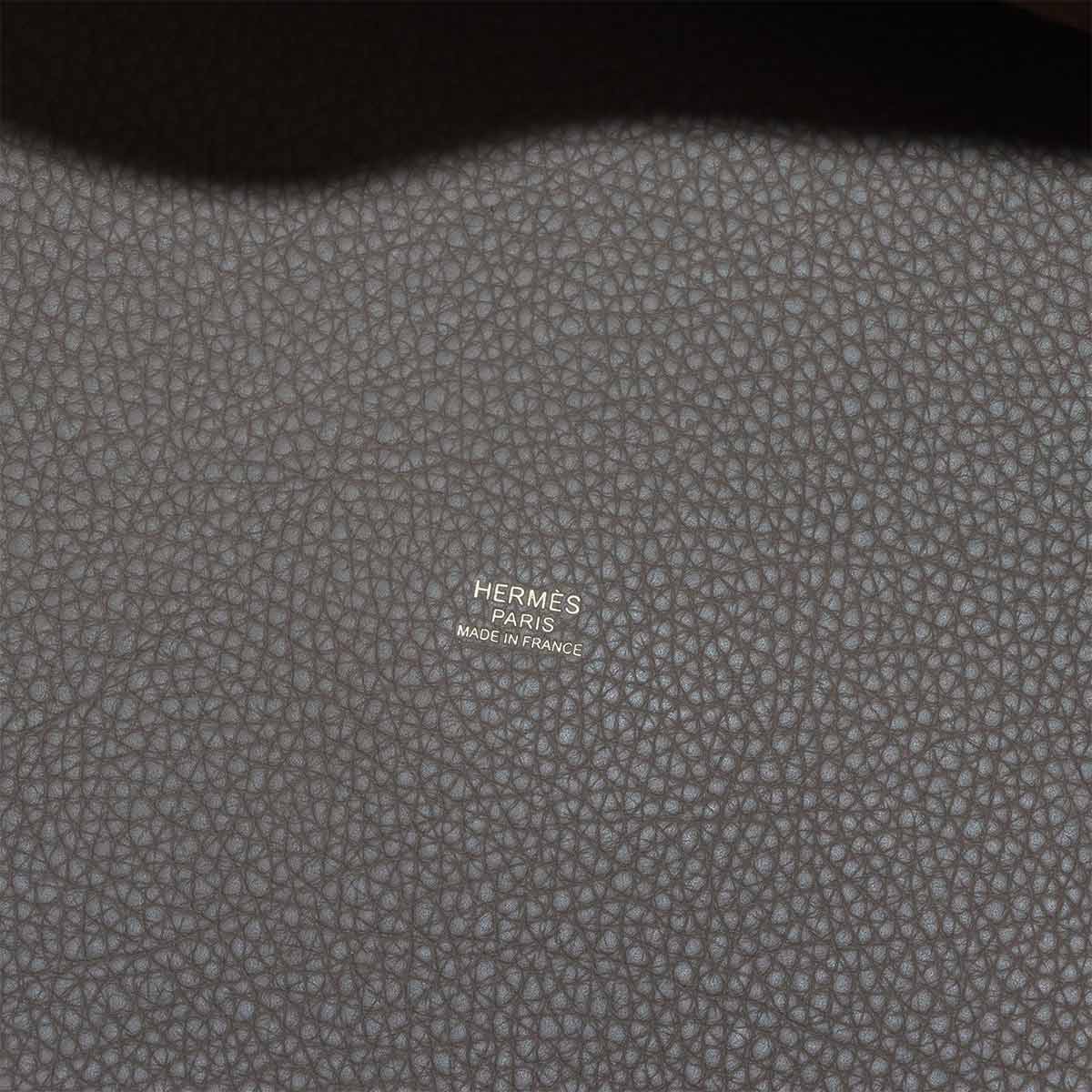 Picotin Lock GM Hand Bag Taurillon Clemence Etoupe Purse