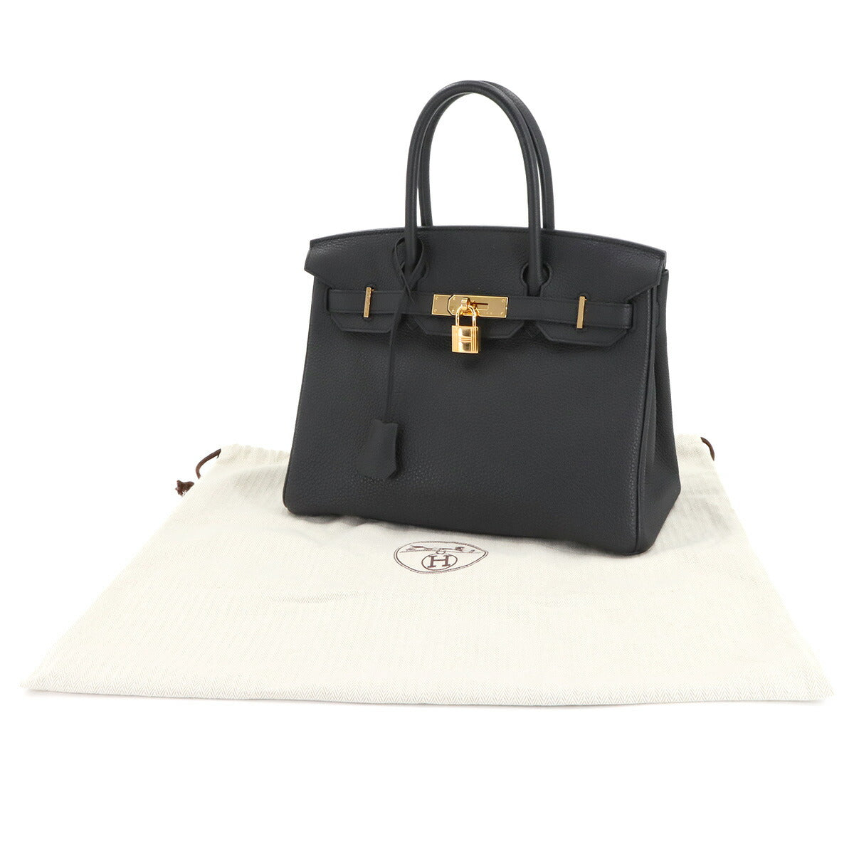 Birkin 30 Hand Bag Togo Leather Black Purse