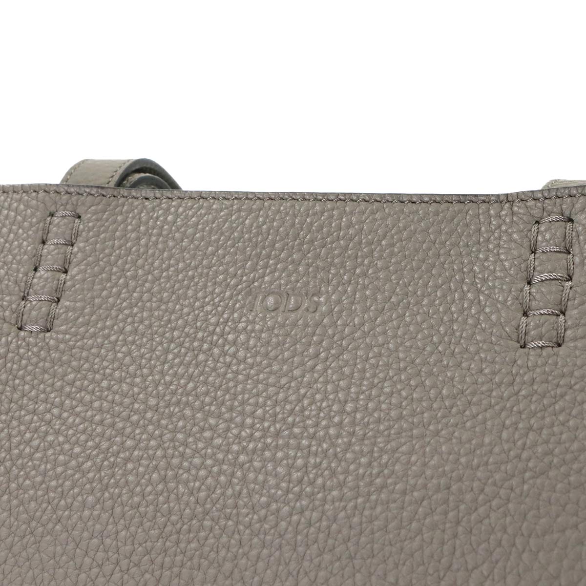 Wave Tote Bag Leather Gray Studs Tassel