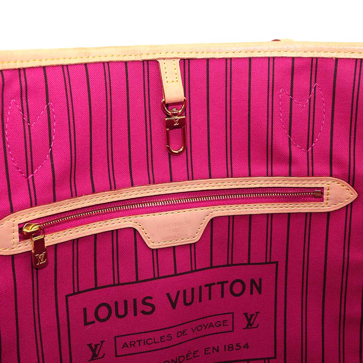 Monogram Neverfull MM Tote Bag Brown Pivoine M41178