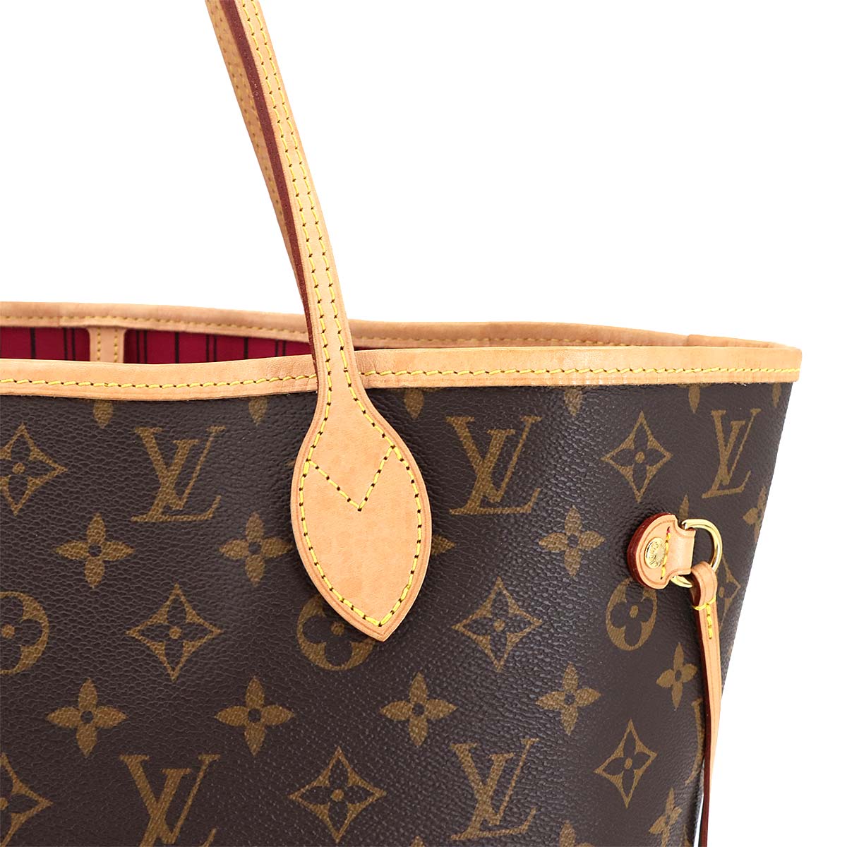 Monogram Neverfull MM Tote Bag Brown Pivoine M41178