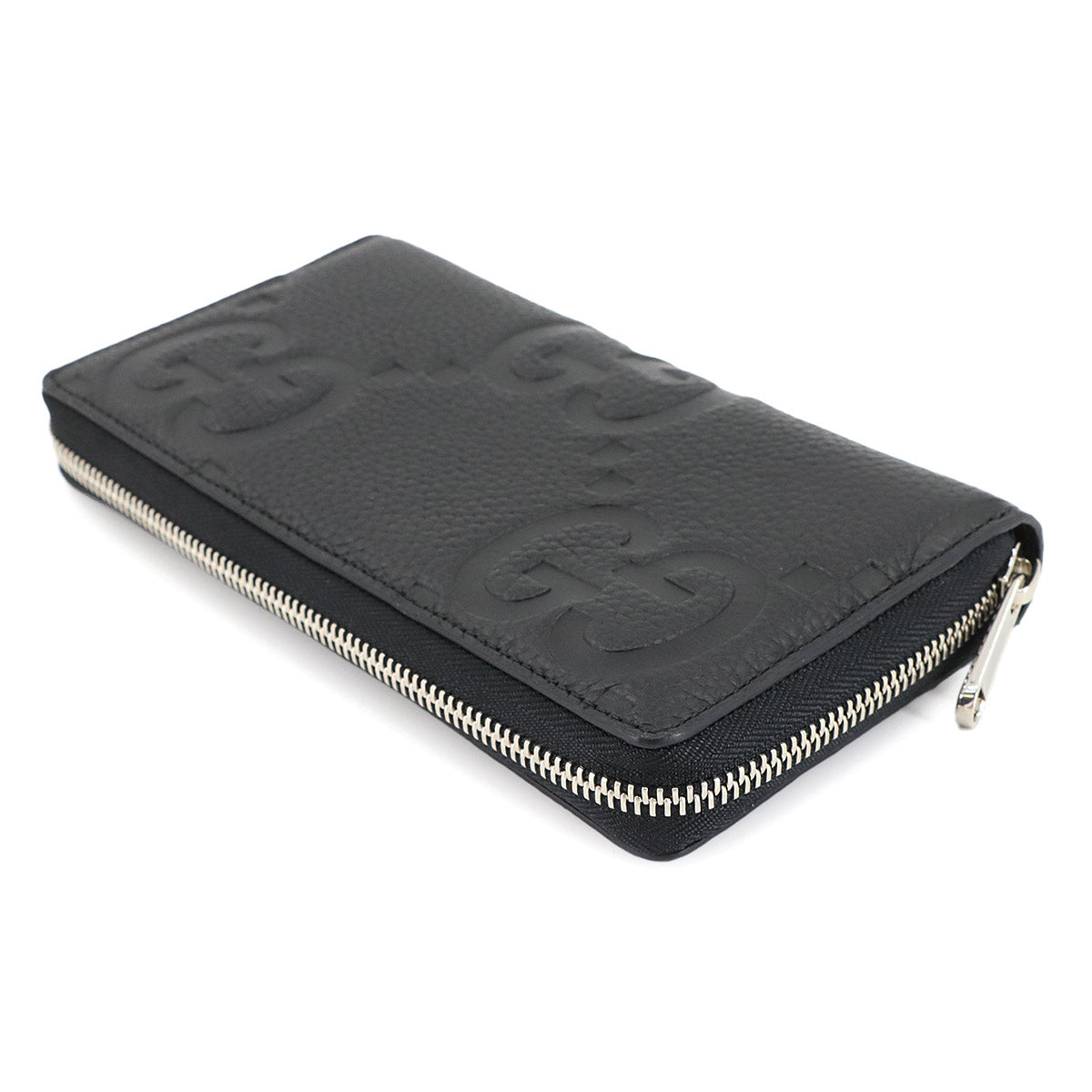 Jumbo GG Long Wallet Leather Black 739484 Purse