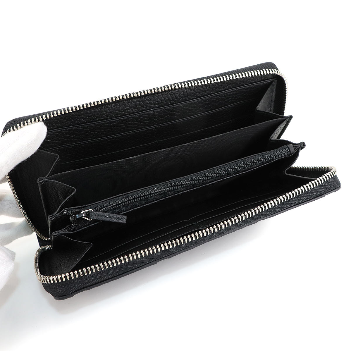 Jumbo GG Long Wallet Leather Black 739484 Purse