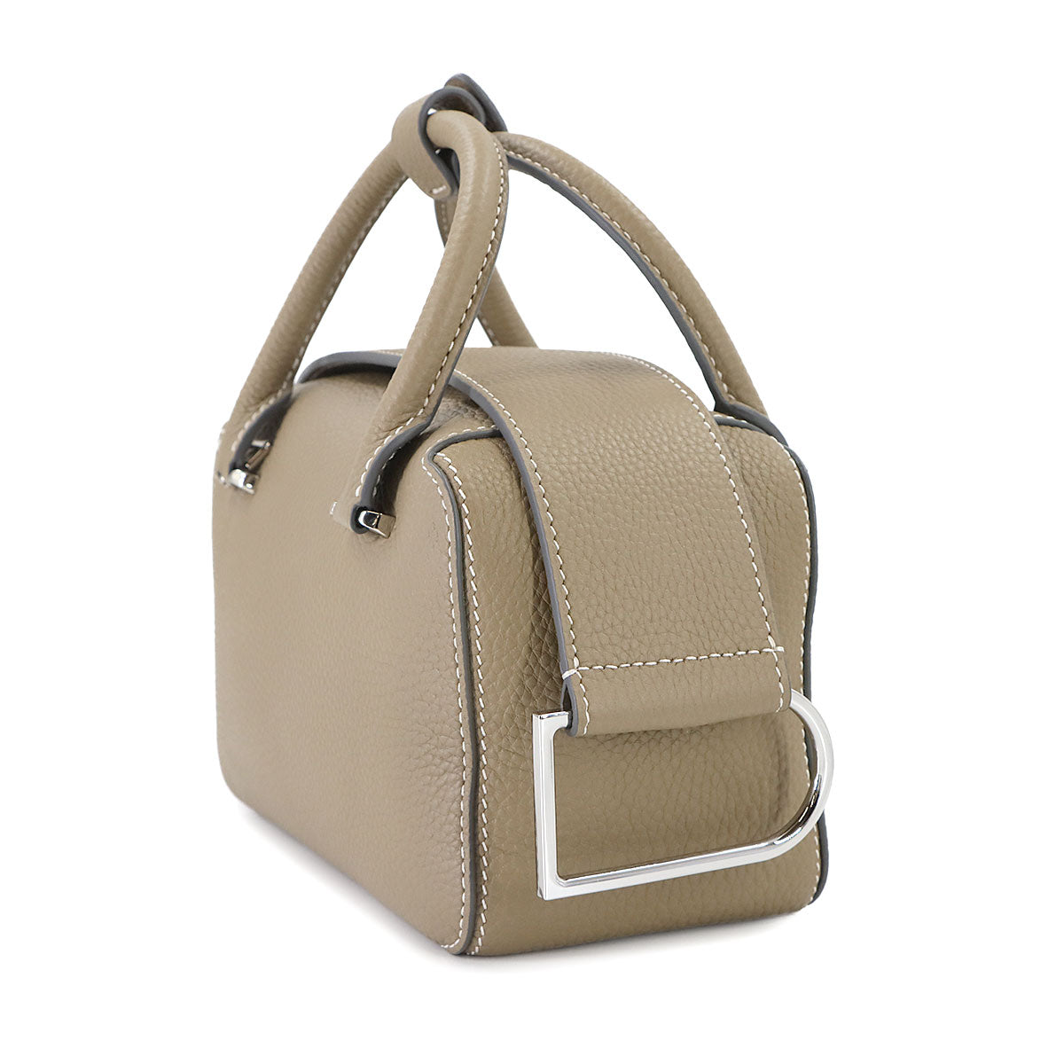 Cool Box Mini 2way Hand Shoulder Bag Leather Beige Purse