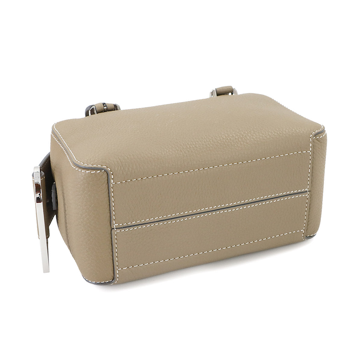 Cool Box Mini 2way Hand Shoulder Bag Leather Beige Purse