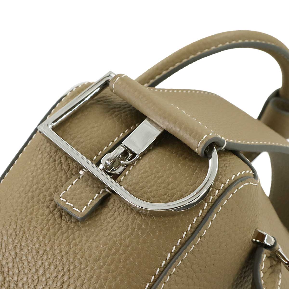 Cool Box Mini 2way Hand Shoulder Bag Leather Beige Purse