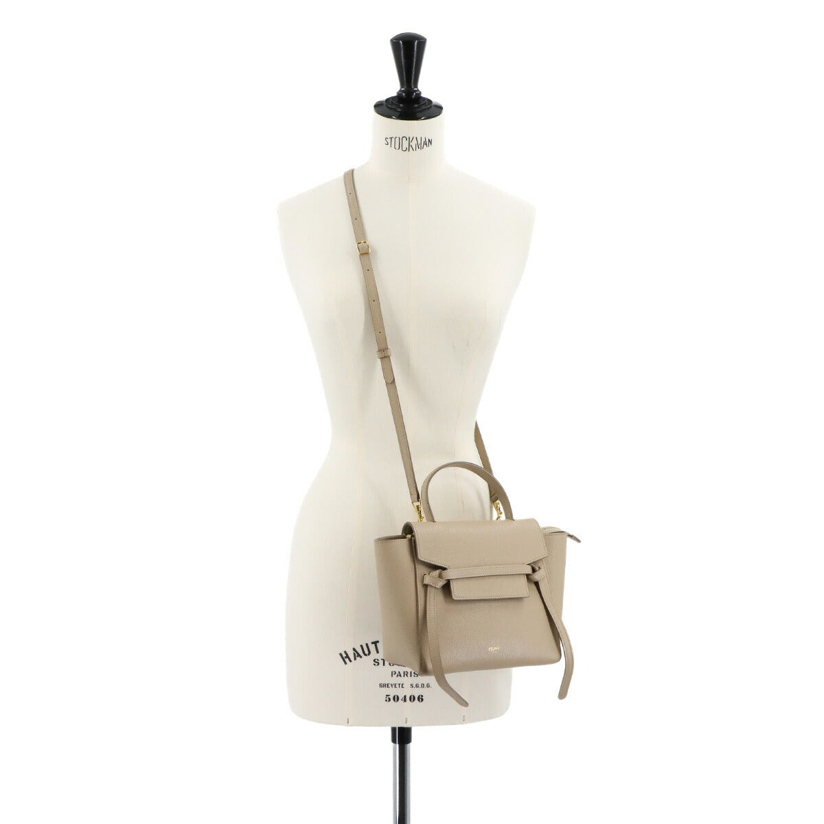 Belt Bag Nano Hand Shoulder Bag Leather Beige 189003