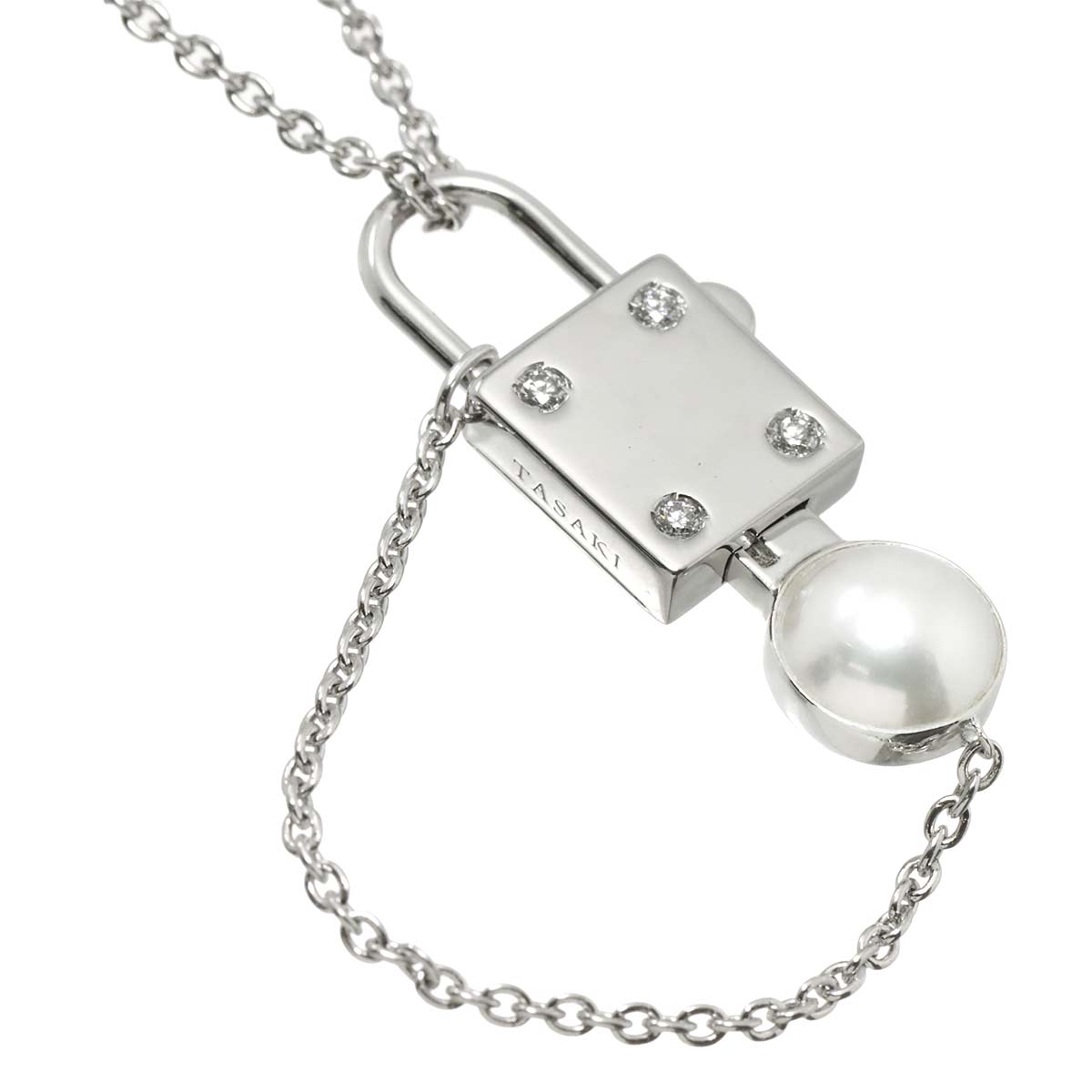 Akoya Pearl 6.5mm Diamond 0.05ct Necklace 18K WG 750 90305474