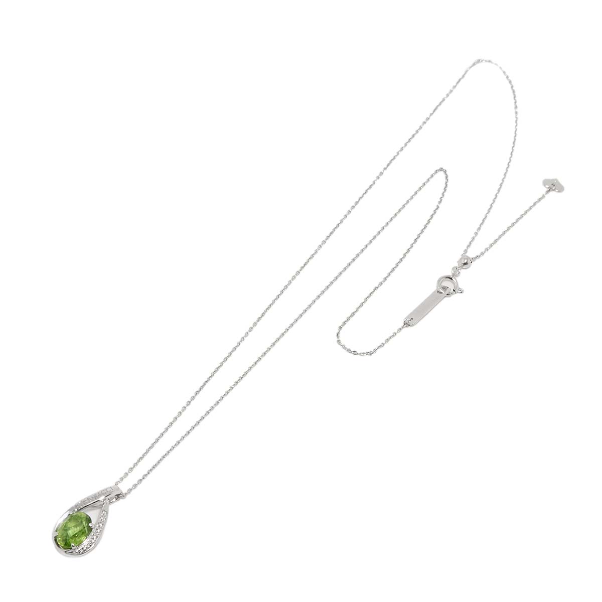 Sphene Diamond 0.04ct Necklace 18K White Gold 750