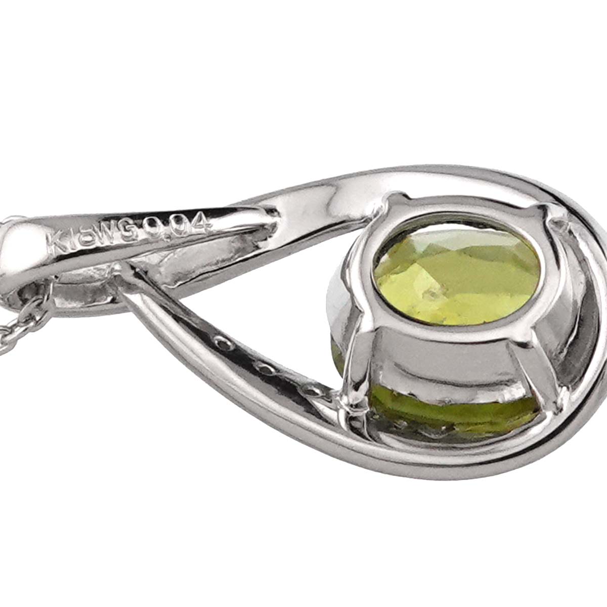 Sphene Diamond 0.04ct Necklace 18K White Gold 750